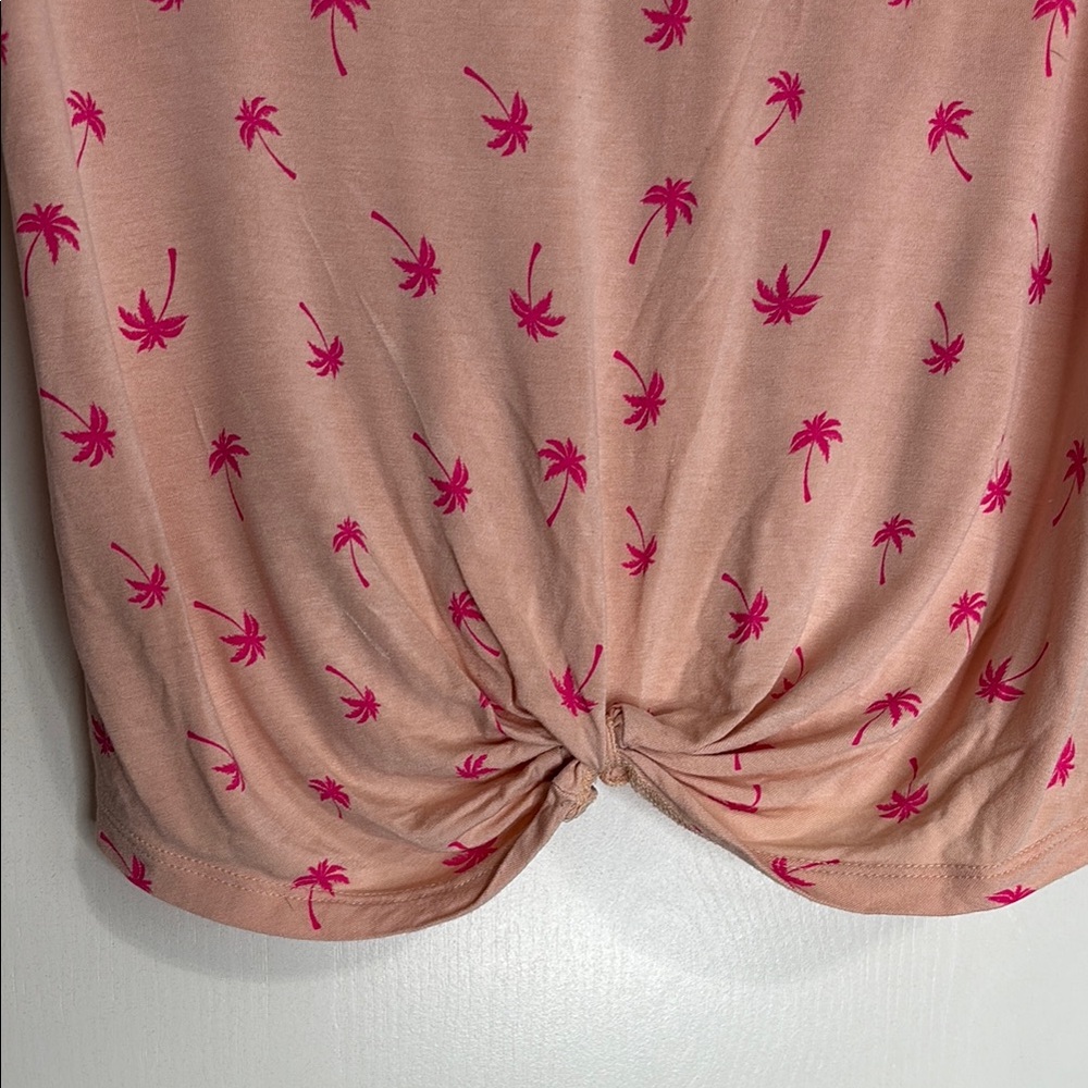 No Boundaries Palm Tree Tie Front T-Shirt - Picture 5 of 5
